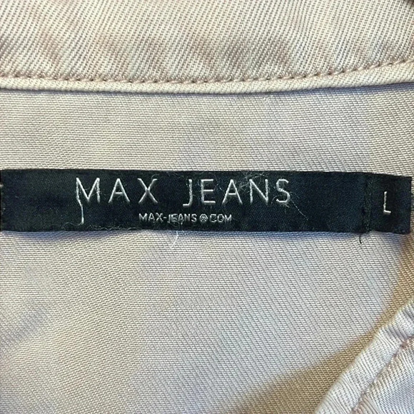Max Jeans Utility Womens jacket Lg light pink 100% Tencel pockets drawstring Y2K - Picture 2 of 9